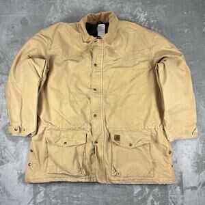 Carhartt Sandstone Duck Work Jacket Blanket Lined Tan Men’s 3XL